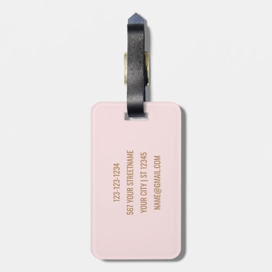 ミニマルエレガントリストスクリプト名パーソナライズされた ラゲッジタグ (裏面縦)