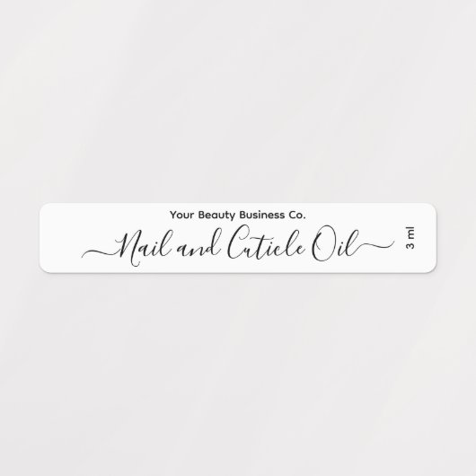 ミニマルエレガントリストスクリプト爪、 ネイル油美しいカスタム ラベル (デザイン1)