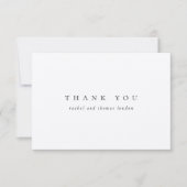 ミニマルエレガントリストスクリプト白黒結婚の サンキューカード (正面)