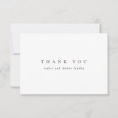 ミニマルエレガントリストスクリプト白黒結婚の サンキューカード (正面)