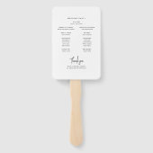 ミニマルエレガントリストスクリプト結婚式 プログラム ハンドファン (裏面)