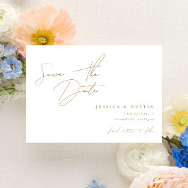 ミニマルエレガントリストスクリプト金ゴールド セーブザデート