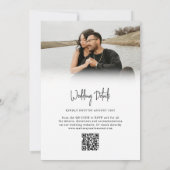 ミニマルエレガントリストスクリプト2写真QRコー結婚ド 招待状 (裏面)