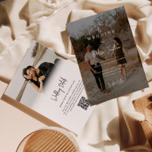 ミニマルエレガントリストスクリプト2写真QRコー結婚ド