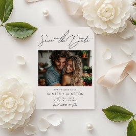 ミニマルエレガントリストスクリプト2枚の写真日付を保存 セーブザデート