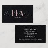 ミニマルエレガントリストスクリプモダント不動産仲介業者 名刺 (正面/裏面)