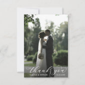 ミニマルエレガントリストスクリプ結婚ト2 サンキューカード (正面)