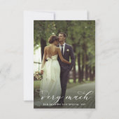 ミニマルエレガントリストスクリプ結婚ト2 サンキューカード (裏面)