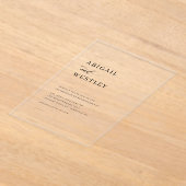 ミニマルエレガントリストスクリプ結婚ト アクリル招待状 (レイダウン)