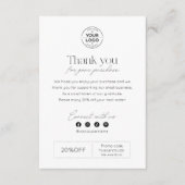 ミニマルエレガントリストスモールビジネスクーポンサンキュー サンキューカード (正面)