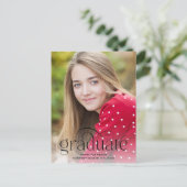 ミニマルエレガントリストタイプのオーバーレイ写真卒業 ポストカード (スタンド正面)