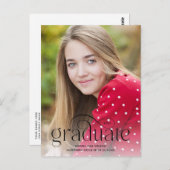 ミニマルエレガントリストタイプのオーバーレイ写真卒業 ポストカード (正面/裏面)