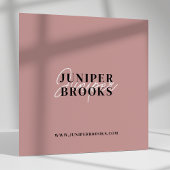 ミニマルエレガントリストダスティピンクQRコード スクエア名刺