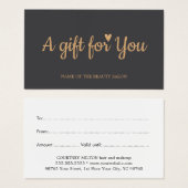 ミニマルエレガントリストダークグレーゴールドサロンギフト (正面&裏面)