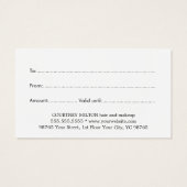 ミニマルエレガントリストダークグレーゴールドサロンギフト (裏面)