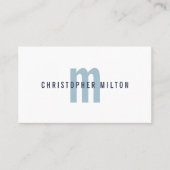 ミニマルエレガントリストダークブルーモノグラムコンサルタント 名刺 (正面)