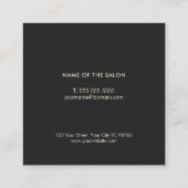 ミニマルエレガントリストダークベージュ鋏ヘアスタイリスト スクエア名刺 (裏面)