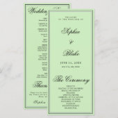 ミニマルエレガントリストティーグリーン結婚式 プログラム (正面/裏面)