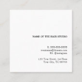 ミニマルエレガントリストテクスベージュはっきりした美容師 スクエア名刺 (裏面)