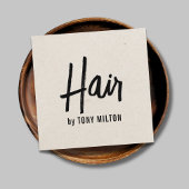 ミニマルエレガントリストテクスベージュはっきりした美容師 スクエア名刺