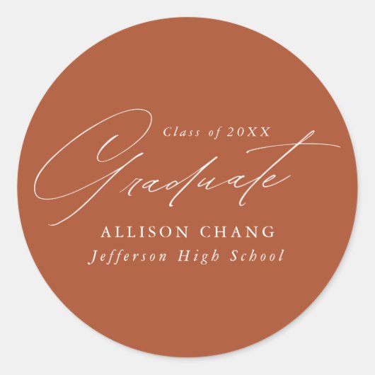 ミニマルエレガントリストテラコッタ卒業 ラウンドシール (正面)