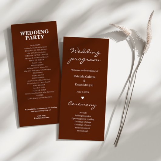 ミニマルエレガントリストテラコッタ結婚ズフラット プログラム