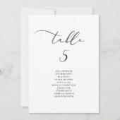 ミニマルエレガントリストテーブル座席表カード 招待状 (正面)