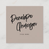 ミニマルエレガントリストニュートラルQRコードボーモダンホ スクエア名刺 (正面)