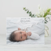 ミニマルエレガントリストハローベビー2フォト誕生 案内状 (スタンド正面)