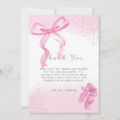ミニマルエレガントリストバレリーナシューズバーブベビーシャワー サンキューカード (正面)
