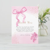 ミニマルエレガントリストバレリーナシューズバーブベビーシャワー サンキューカード (スタンド正面)