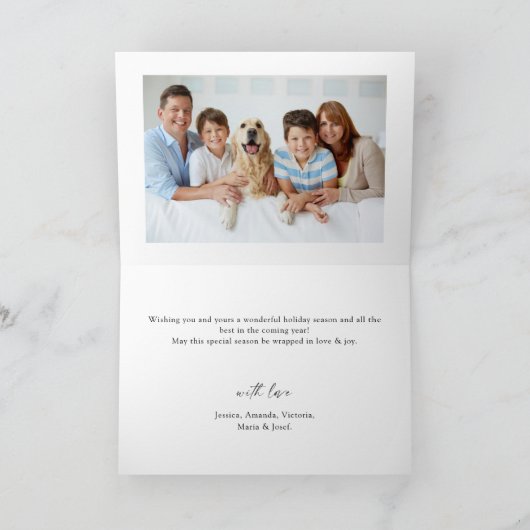 ミニマルエレガントリストパインツリークリスマス2写真 シーズンカード (内部)