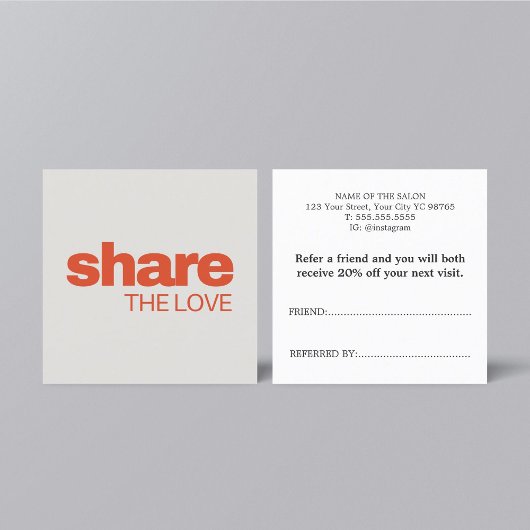 ミニマルエレガントリストパステルはっきりした美しいサロン 紹介カード