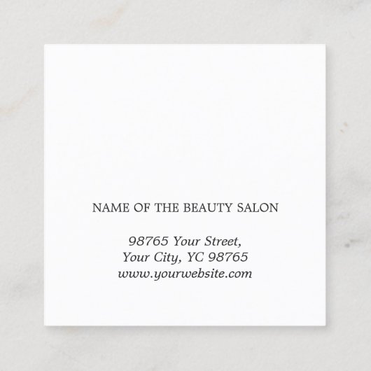 ミニマルエレガントリストパステルはっきりした美容師 スクエア名刺 (裏面)