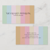 ミニマルエレガントリストパステルカラーインテリアデザイナー 名刺 (正面/裏面)