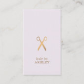 ミニマルエレガントリストパステルフェイク金ゴールド美容師 名刺 (正面)