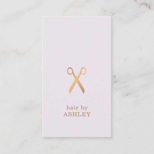 ミニマルエレガントリストパステルフェイク金ゴールド美容師 名刺 (正面)