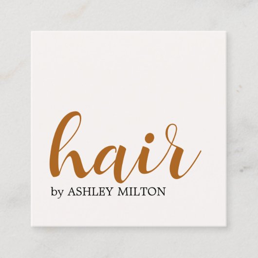 ミニマルエレガントリストパステルヘアサロン スクエア名刺 (正面)