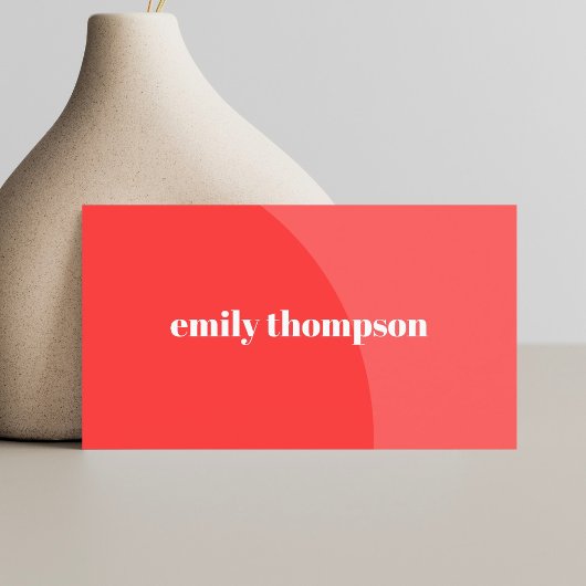 ミニマルエレガントリストパステルレッドホワイトコンサルタント 名刺