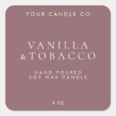 ミニマルエレガントリストパープルキャンドルラベル スクエアシール (正面)