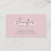 ミニマルエレガントリストピンクトレンディーヘアスタイリストQRコード 名刺 (正面)