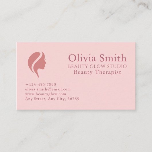 ミニマルエレガントリストピンク美しいプロフェッショナル 名刺 (正面)