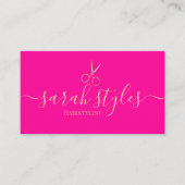 ミニマルエレガントリストピンク金ゴールドヘアスタイリスト 名刺 (正面)