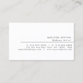 ミニマルエレガントリストピーチコーラル美しい職業 名刺 (裏面)