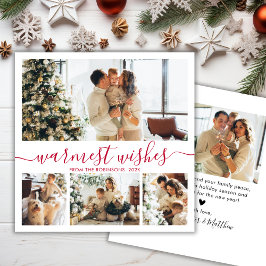 ミニマルエレガントリストフォトコラージクリスマス シーズンカード