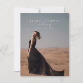 ミニマルエレガントリストフォトシックブライダルシャワー 招待状 (正面)
