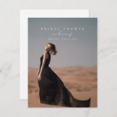 ミニマルエレガントリストフォトシックブライダルシャワー 招待状 (正面/裏面)