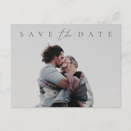 ミニマルエレガントリストフォトデートの保存 ポストカード (正面)