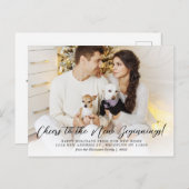 ミニマルエレガントリストフォトホリデー移動 案内ポストカード (正面/裏面)