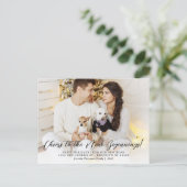 ミニマルエレガントリストフォトホリデー移動 案内ポストカード (スタンド正面)